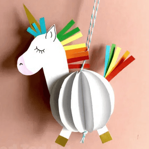 3D Paper Unicorn Decoration